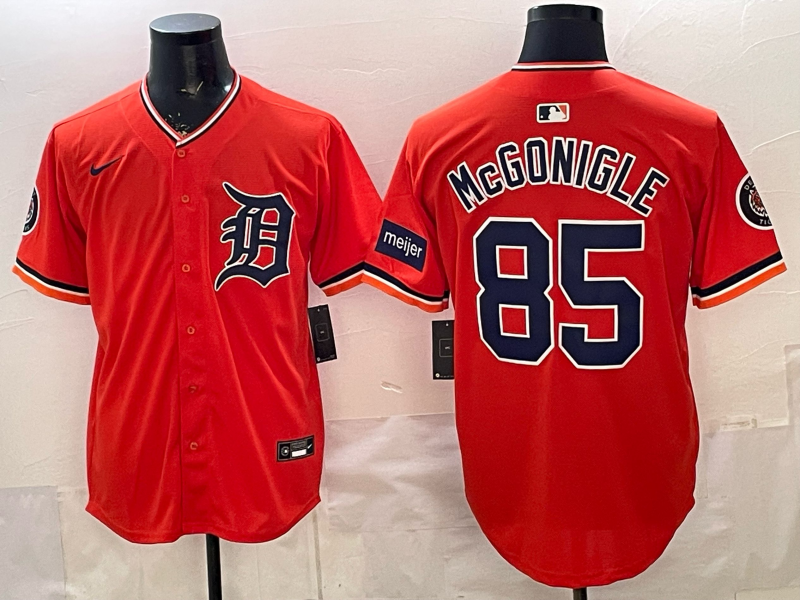 Men Detroit Tigers #85 McGonigle orange Game Nike MLB Jersey032102->detroit tigers->MLB Jersey